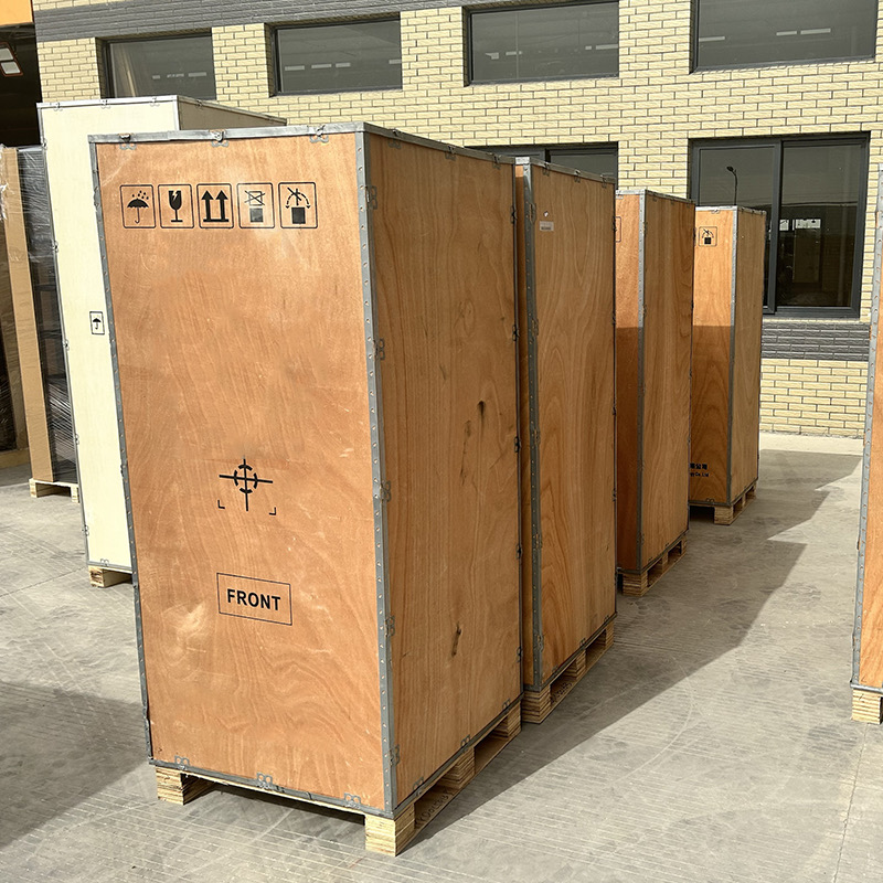 Wooden export crates ready for shipment