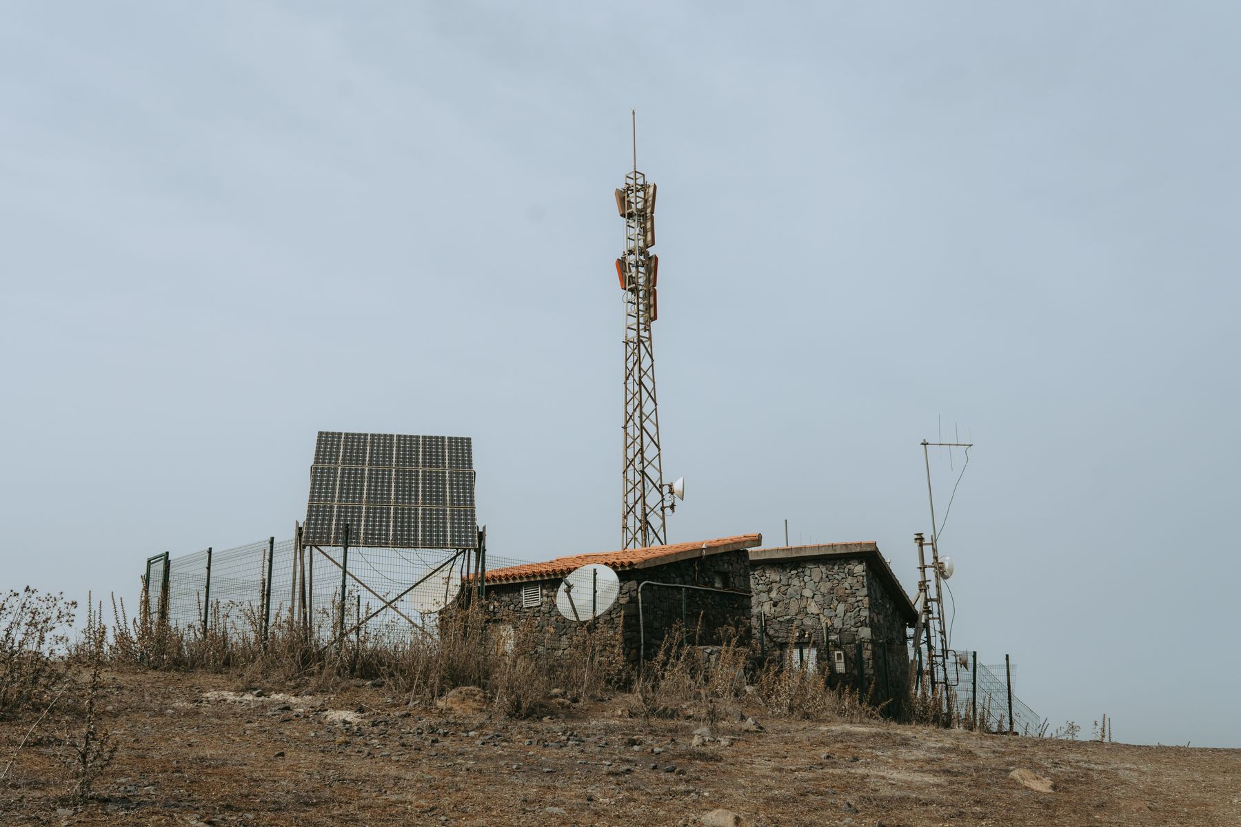 Representative remote communications site supported by solar power